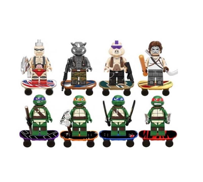 Nowe klocki wojownicze żółwie ninja 8 sztuk kompatybilne z Lego