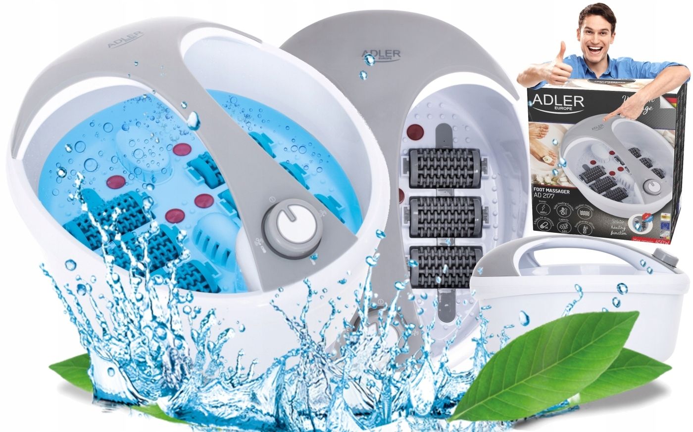 Masażer Wodny Do Stóp Hydromasaż Podgrzewanie Aromaterapia Akupresura