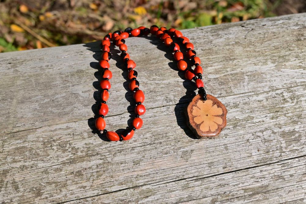 Naszyjnik mocy z Amazonii, Ayahuasca i Huayruro od Shipibo. Unisex