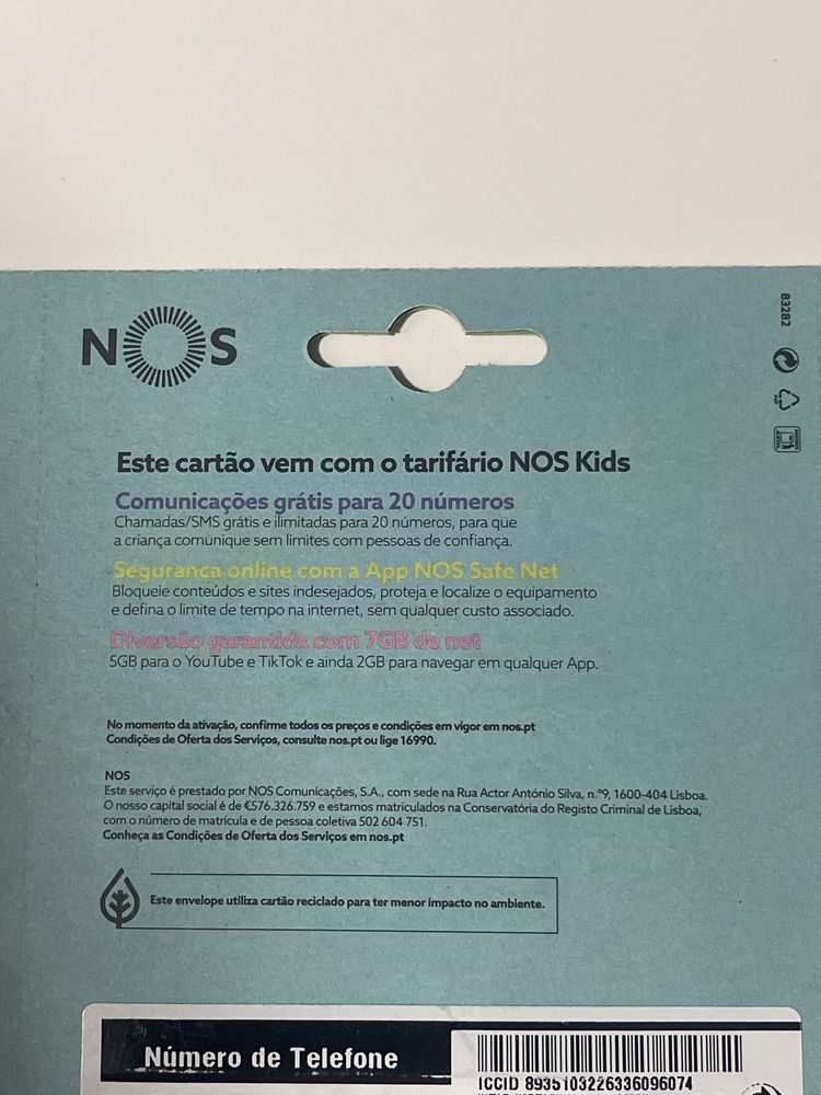 Tarifario NOS Kids