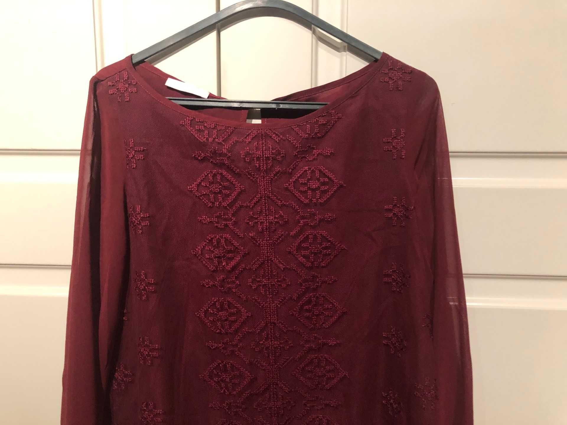 blusa bordeaux bordada muito bonita  PROMOD  38