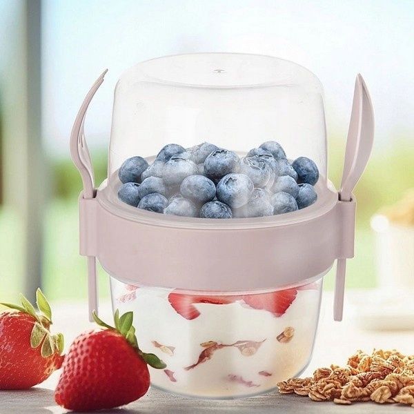 lunchbox pojemnik kubek na jogurt musli sałatki + dodatki bpa free 370