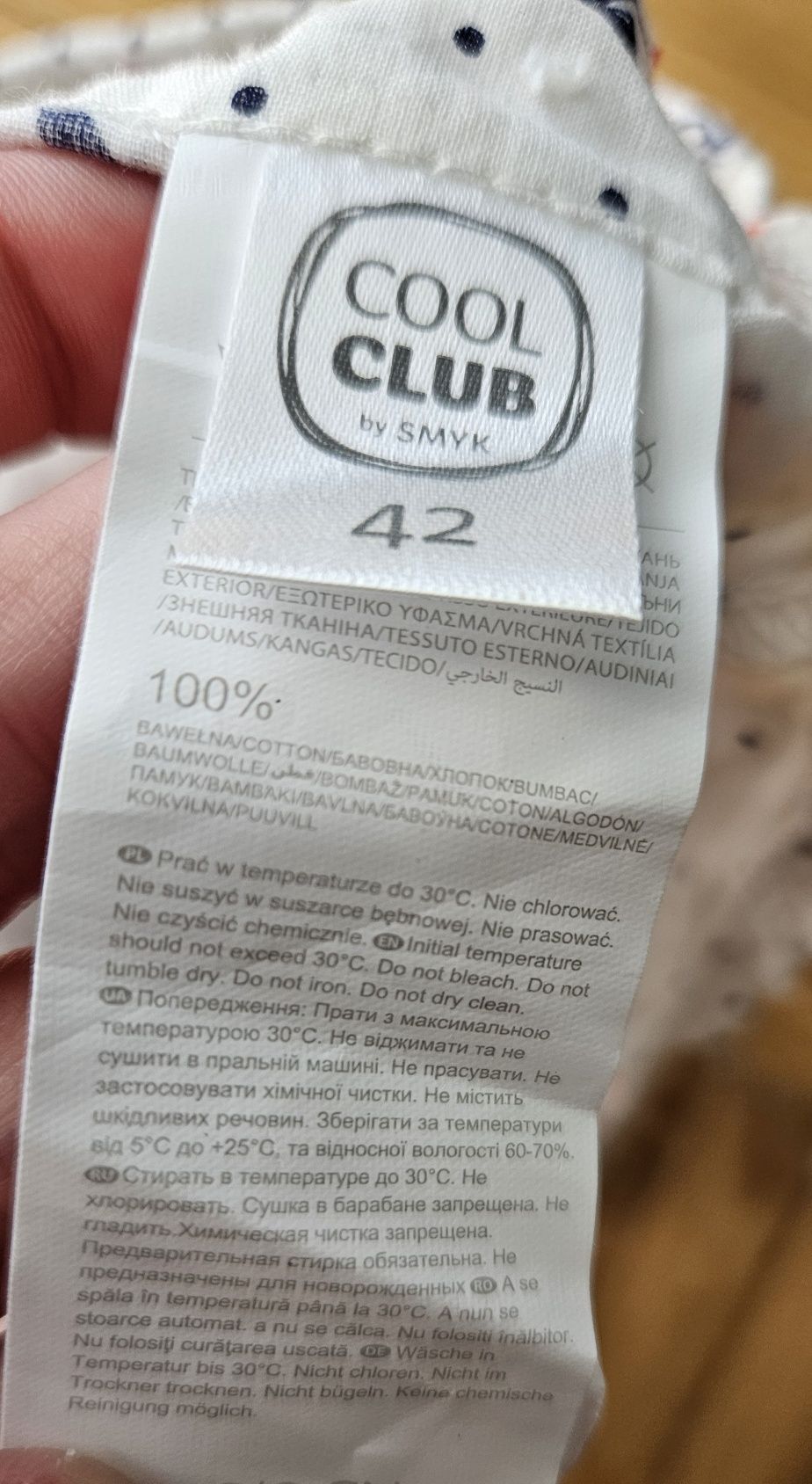 Chusteczka opaska w wiśnie biała nowa cool club 42 newborn dziewczęca
