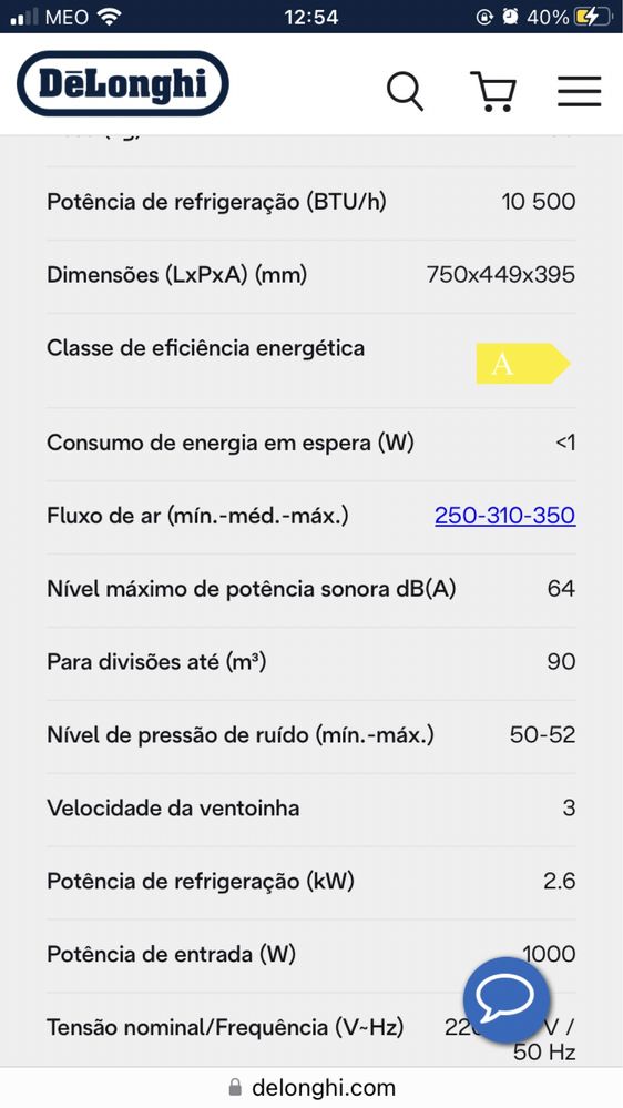 Ar condicionado portátil + Desumidificador Delonghi