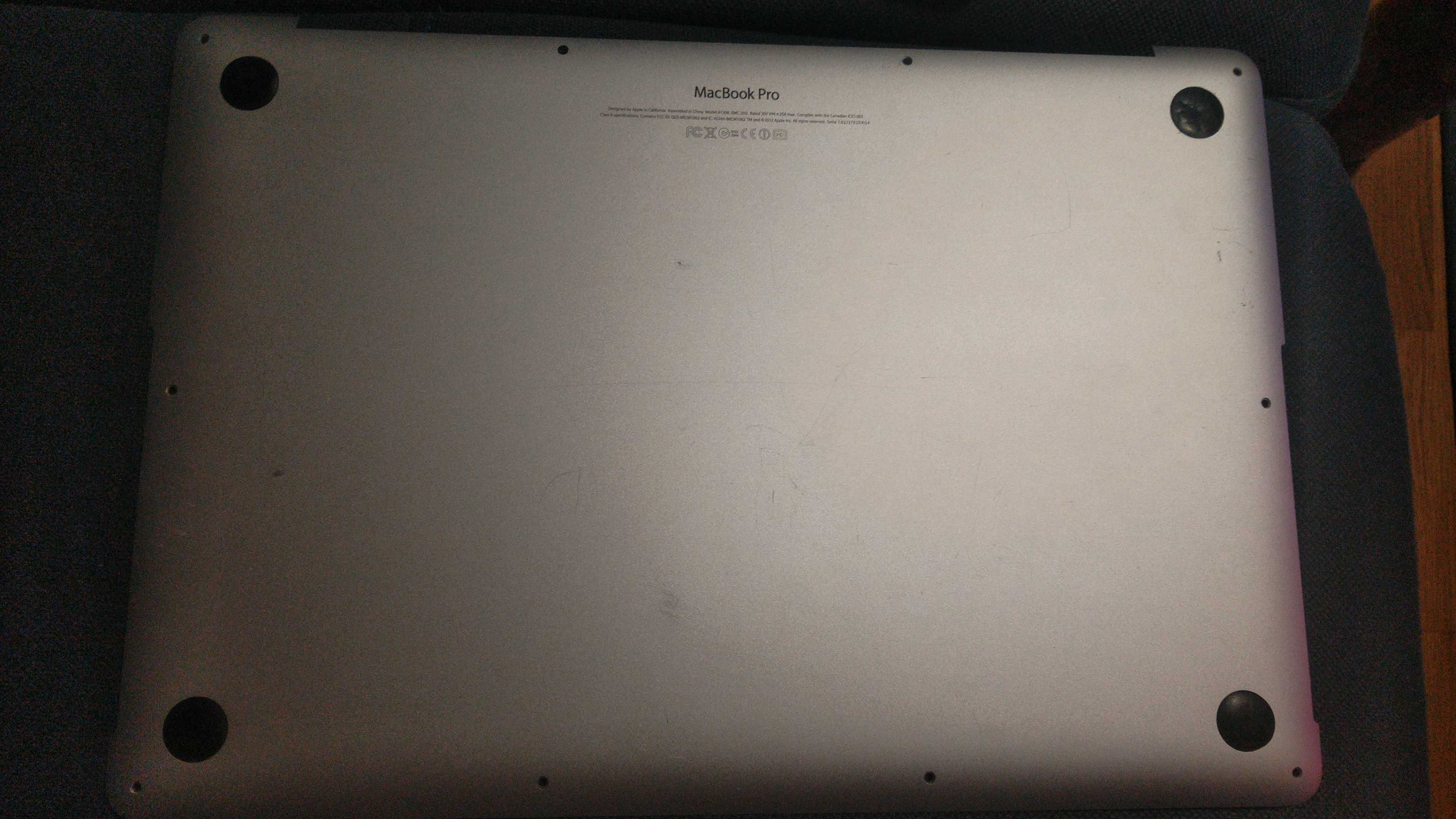 Obudowa dolna klapa Macbook Pro 15  2012 do 2015 A1398