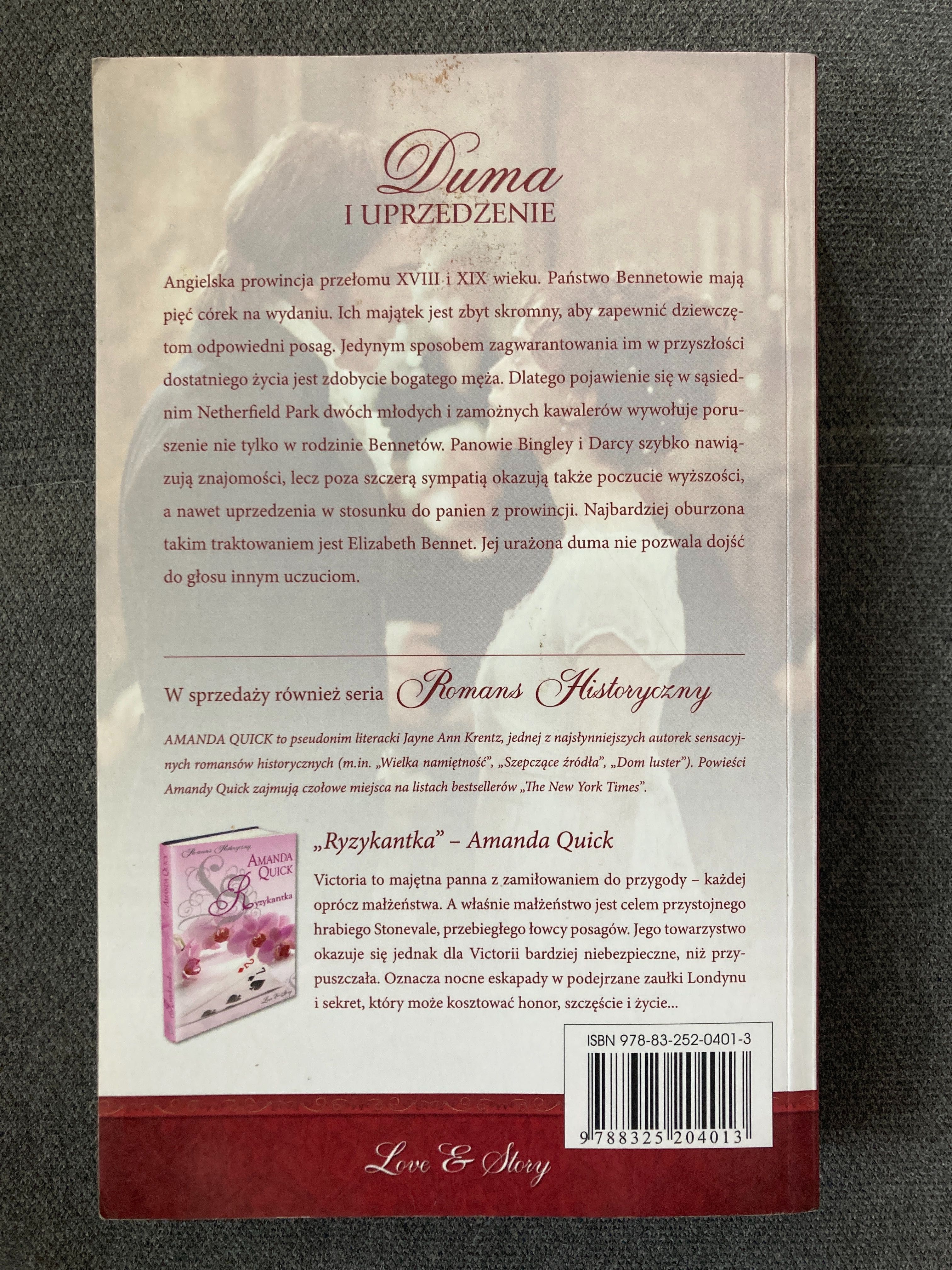 Duma i uprzedzenie Jane Austen ksiazka