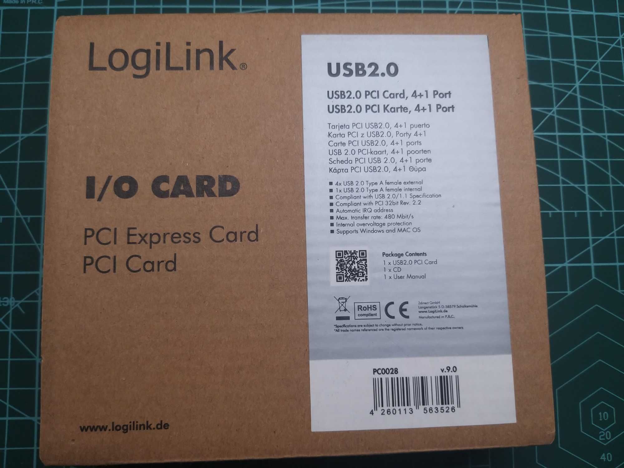 Placa PCI - USB 2.0 5 Portas (4+1)