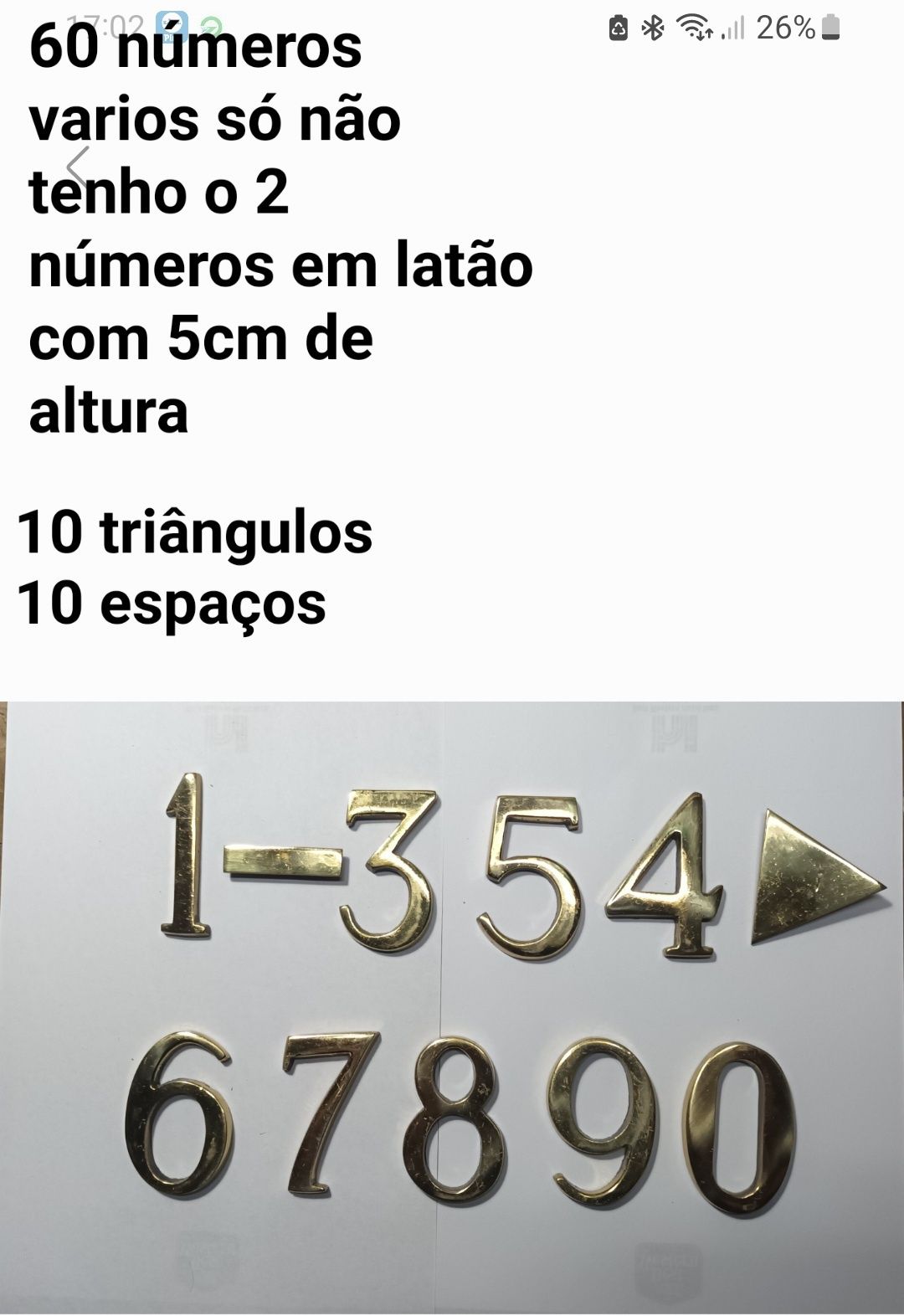 Números em latão