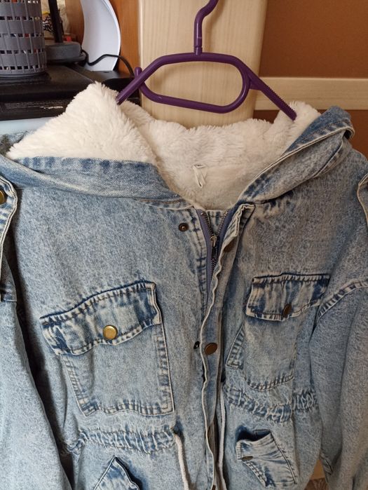 Джинсова куртка зимова р.XL