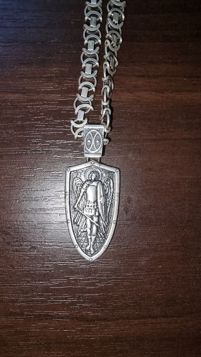 Продам цепочку серебряную, 40грам 925 + кулон святой Михаил пробы