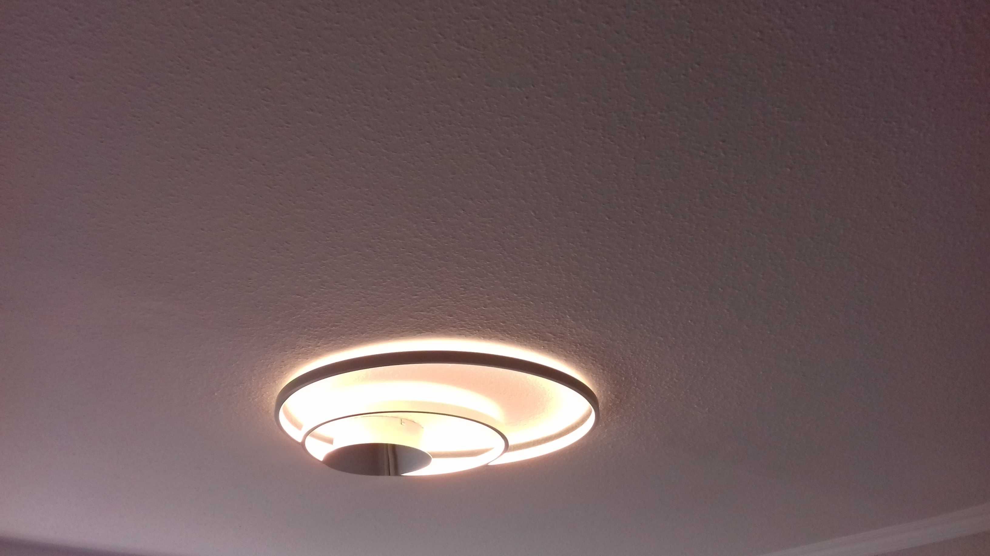 Nowa lampa sufitowa led okrągła Nerwin Lindby alu-chrom