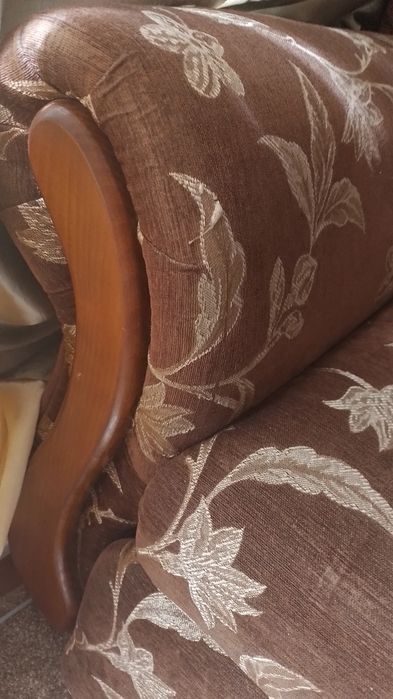 Комплект меблів, розкладне крісло коричневе та диван, диван-ліжко