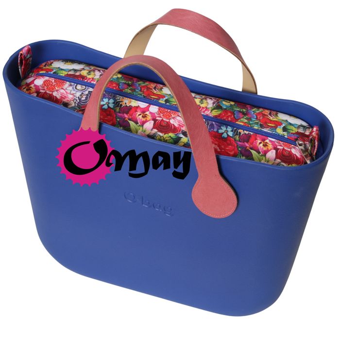 Chabrowy organizer do OBAG MINI kwiaty dżungla niebieski wkład OMAY