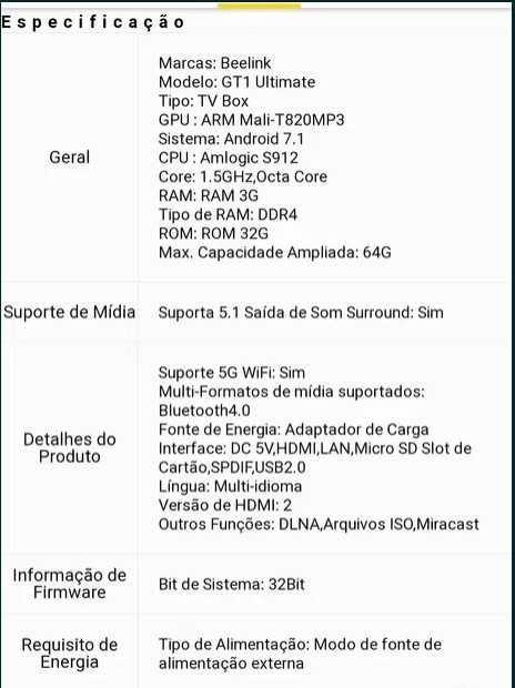 Box Beelink GT1 Ultimate 3gb+32gb