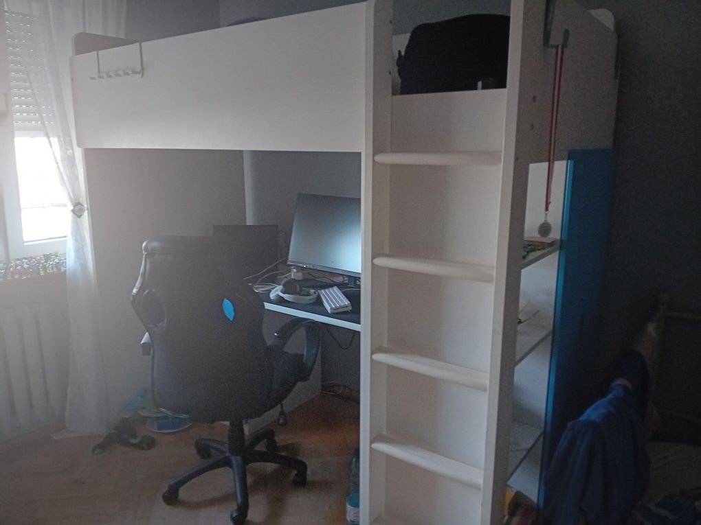 Okazja  łóżko piętrowe z biurkiem IKEA