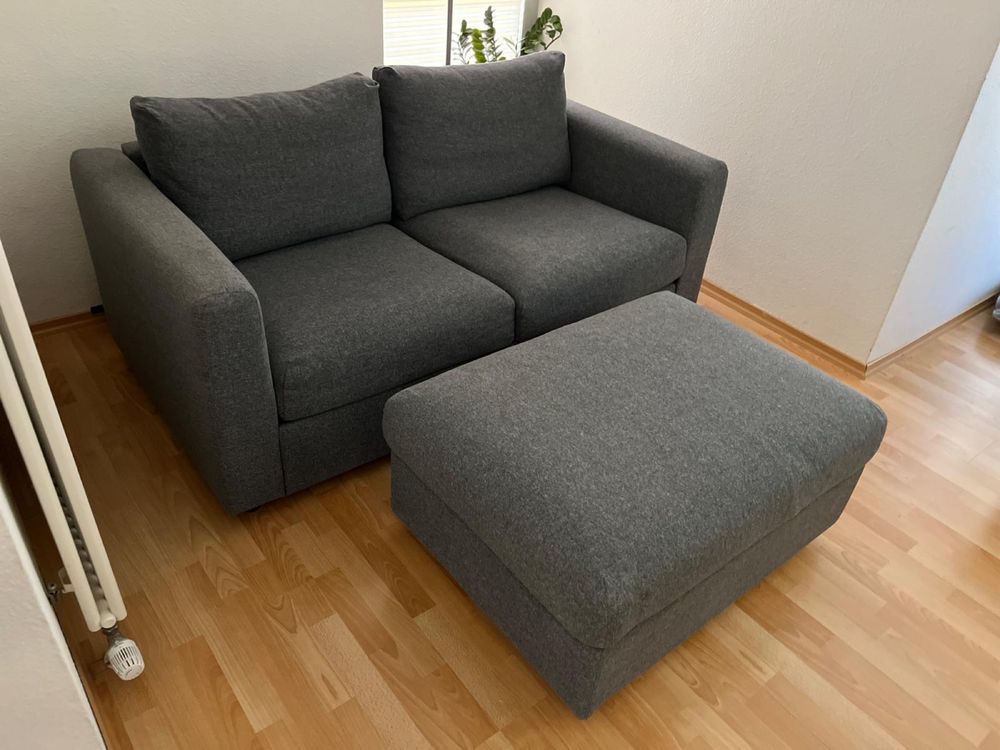 Sofa 2 osobowa + podnóżek IKEA
