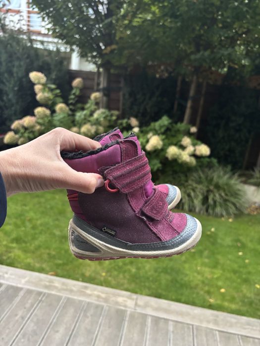 Ecco Biom kozaki różowe 22 śniegowce skóra barefoot