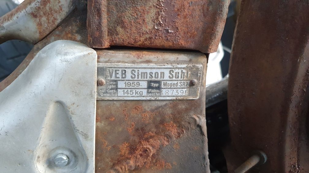 Simson SR2 1959 zarejestrowany