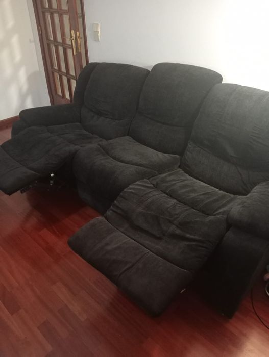 Sofá, preto, 3 lugares