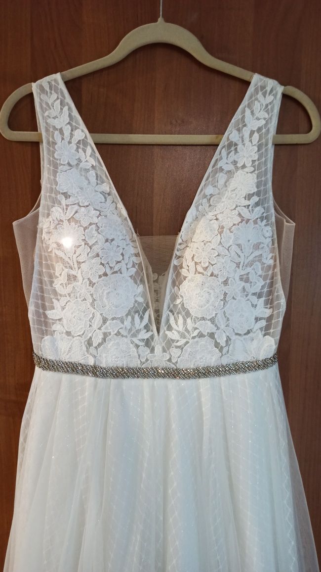 Suknia sukienka ślubna Gellena Piper G1802 rozmiar 38  litera A dekolt