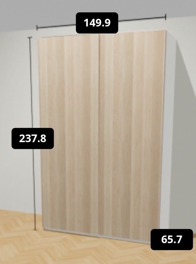 Szafa Pax Ikea obudowa + wyposażenie, drzwi przesuwne