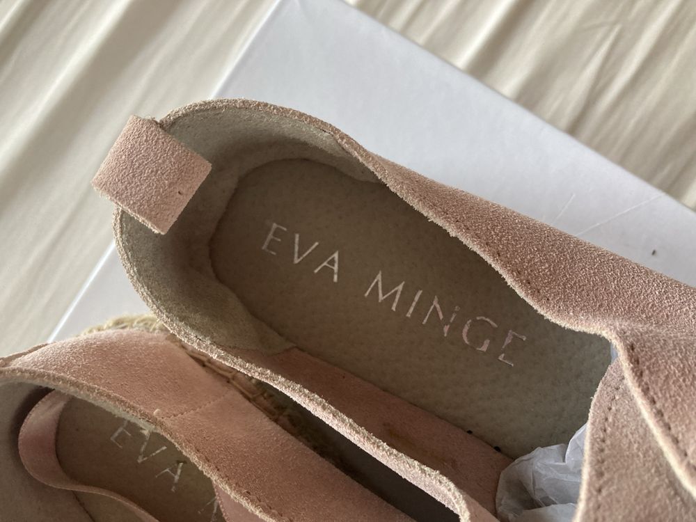 Eva Minge NOWE buty sznurowane espadryle rozm.37 pudrowy róż