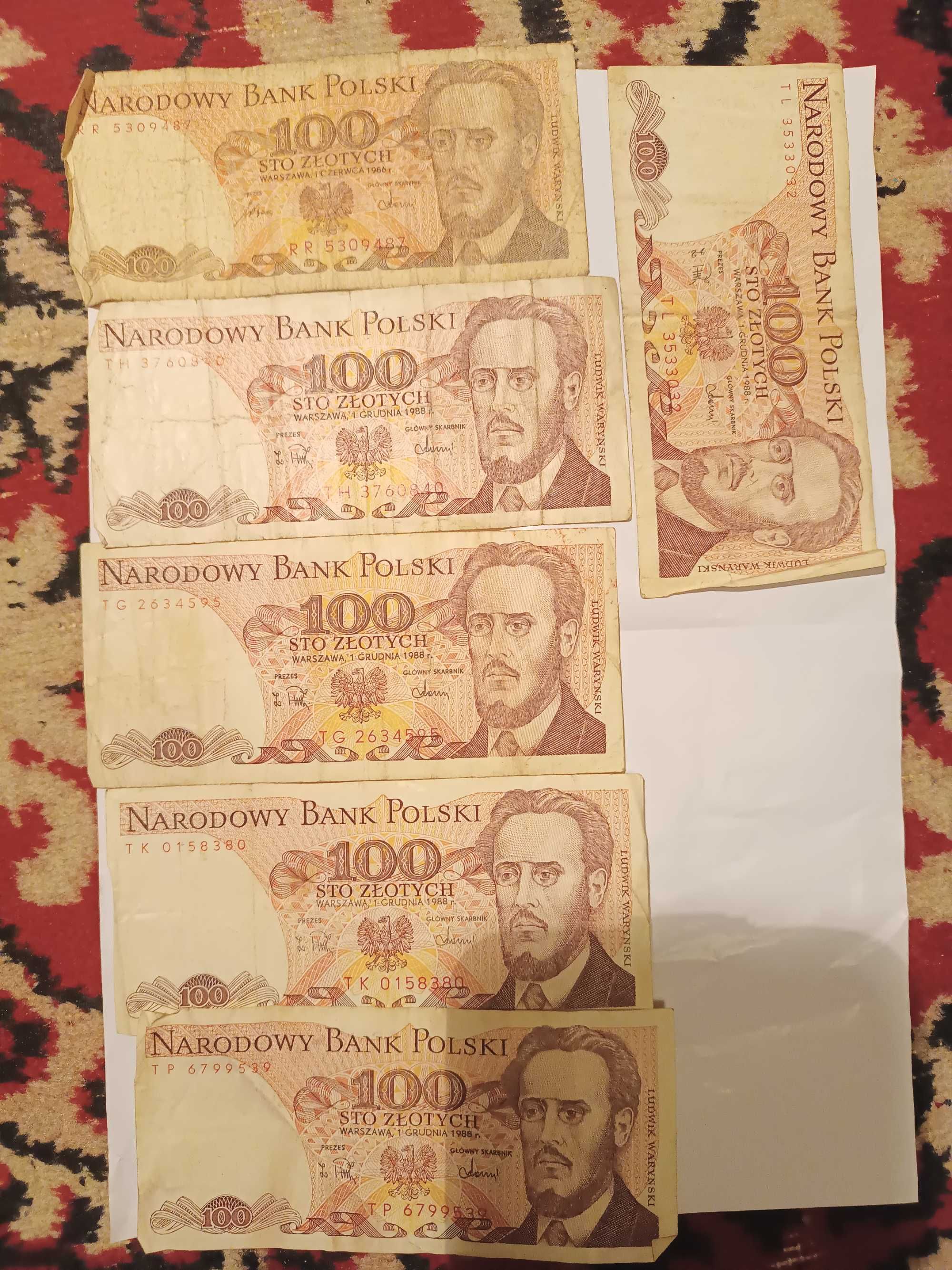 Banknoty PRL. 100 zł. Używane. zestaw 11 sztuk.