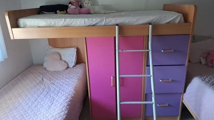 Estudio de 3 camas + roupeiro + bloco 3 gavetões