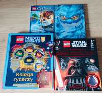 Zestaw 4 książek LEGO: Star wars, Nexo, Chima i „Mroczna księga”