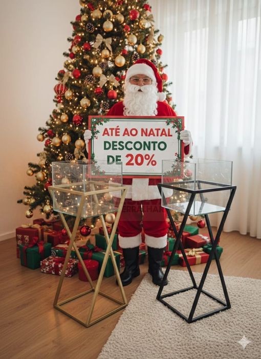 Floreiras em metal campanha de Natal