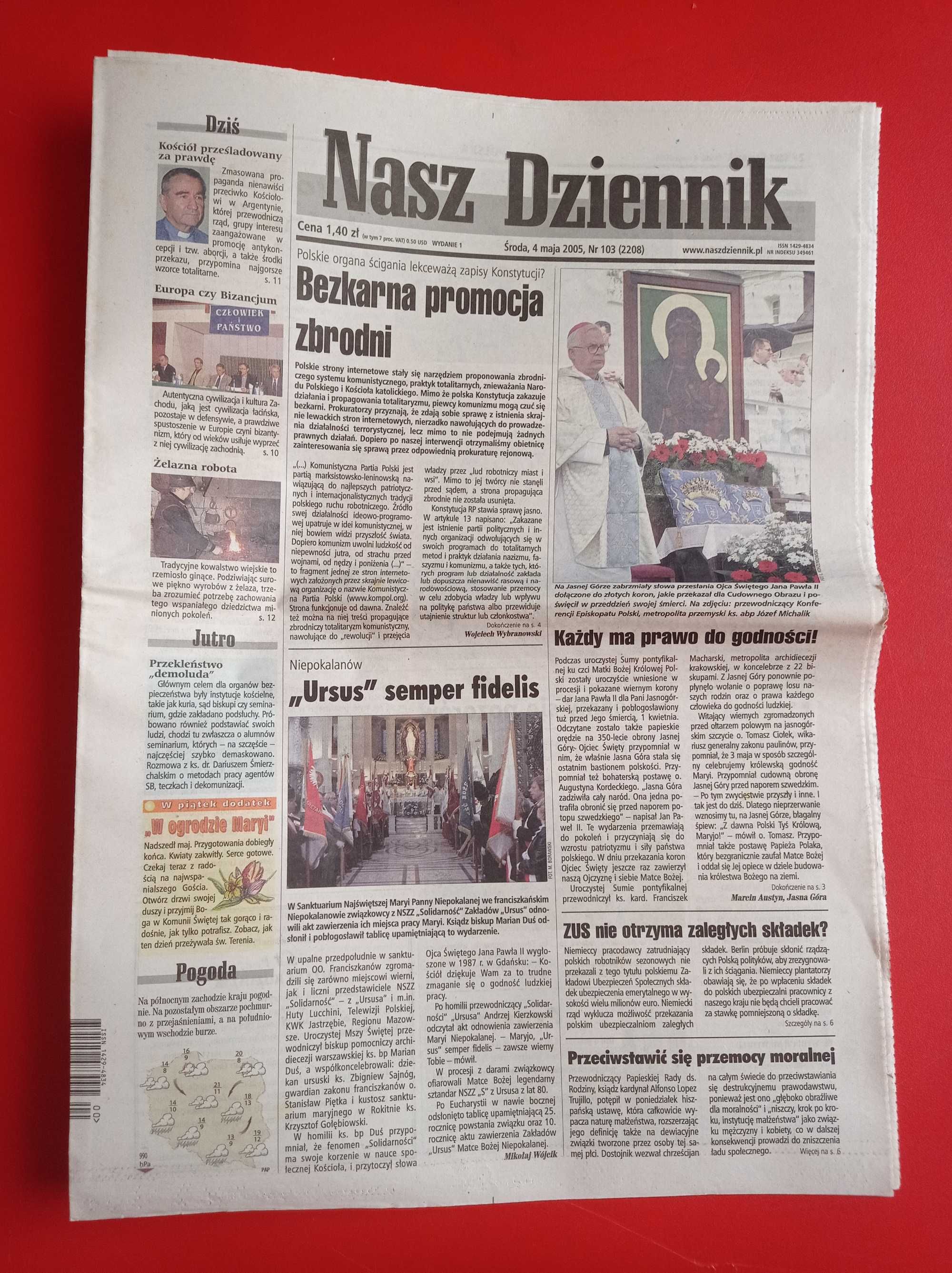 Nasz Dziennik, nr 103/2005, 4 maja 2005