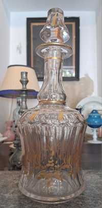 Garrafa de cristal antiga pintada à mão