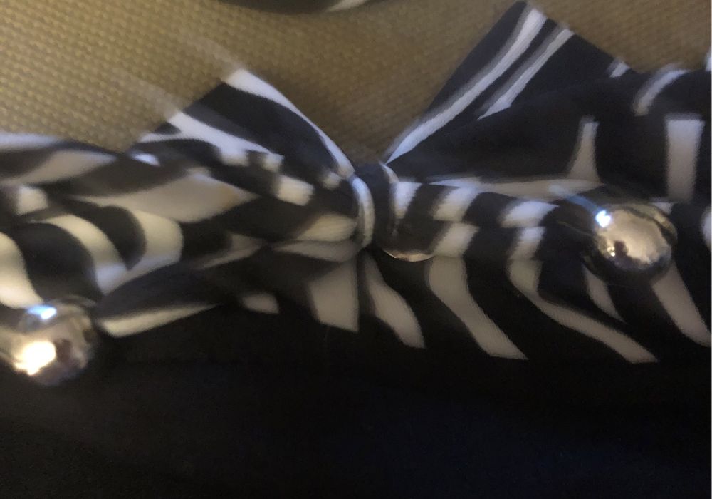 Biquini zebra forrado, cueca com fita e aplique