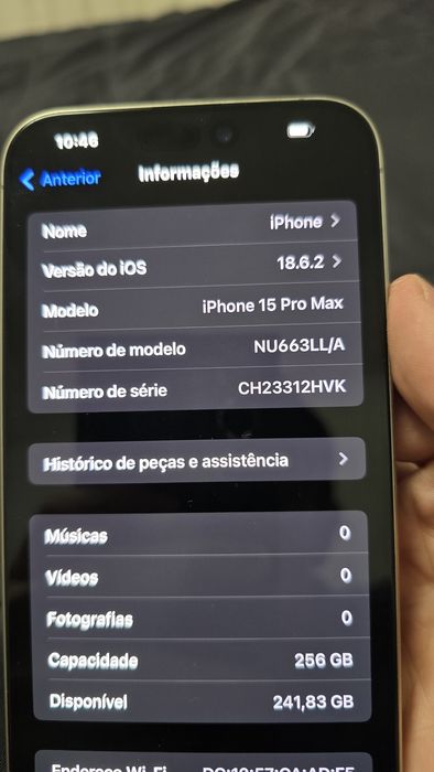 Iphone 15 Pro Max 256GB Titânio Natural novo 100% de bateria