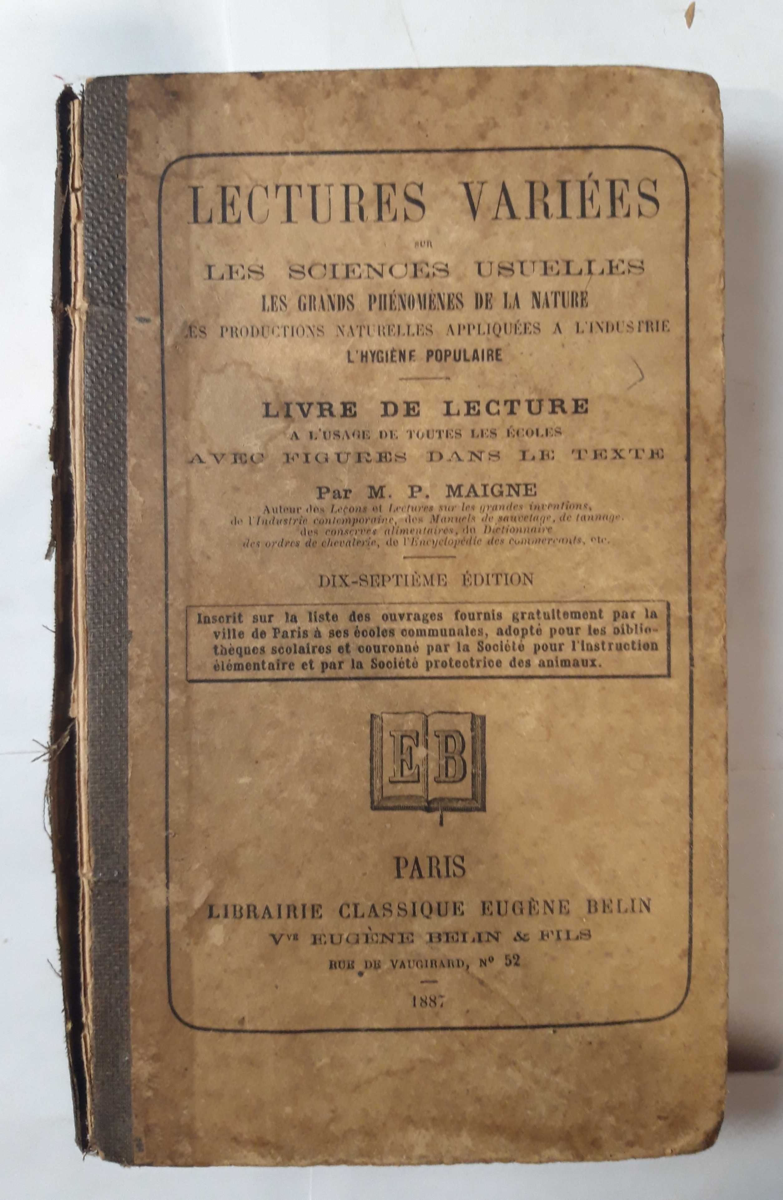 Livro - M. P. Maigne - Lectures Variées sur Les Sciences Usuelles