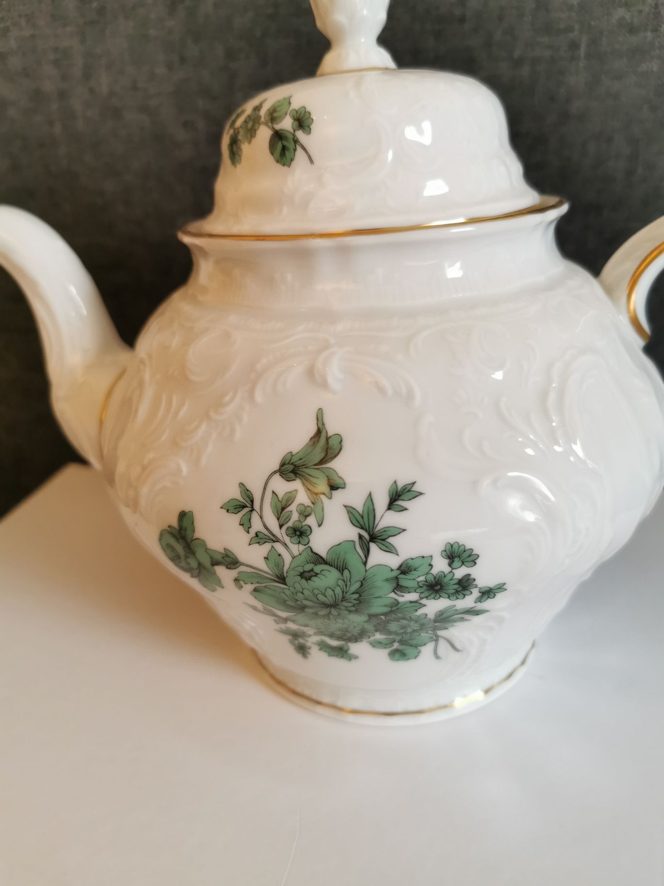 Rosenthal Sanssouci Grüne Blume/ Zielony Kwiat Dzbanek do Herbaty