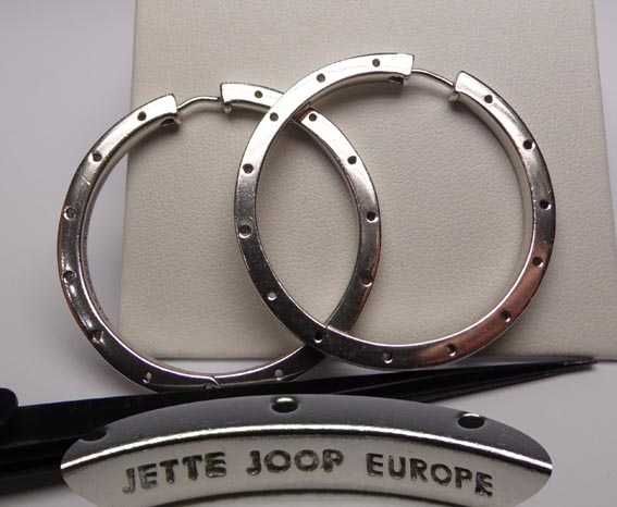 Jette Joop srebrne kolczyki koła 3,85 cm. 2,8 mm.