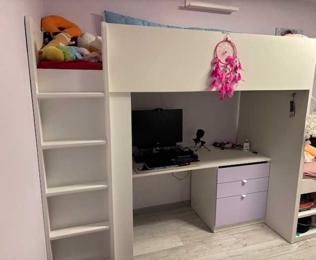 Łóżko na antresoli 90x200 cm IKEA SMÅSTAD