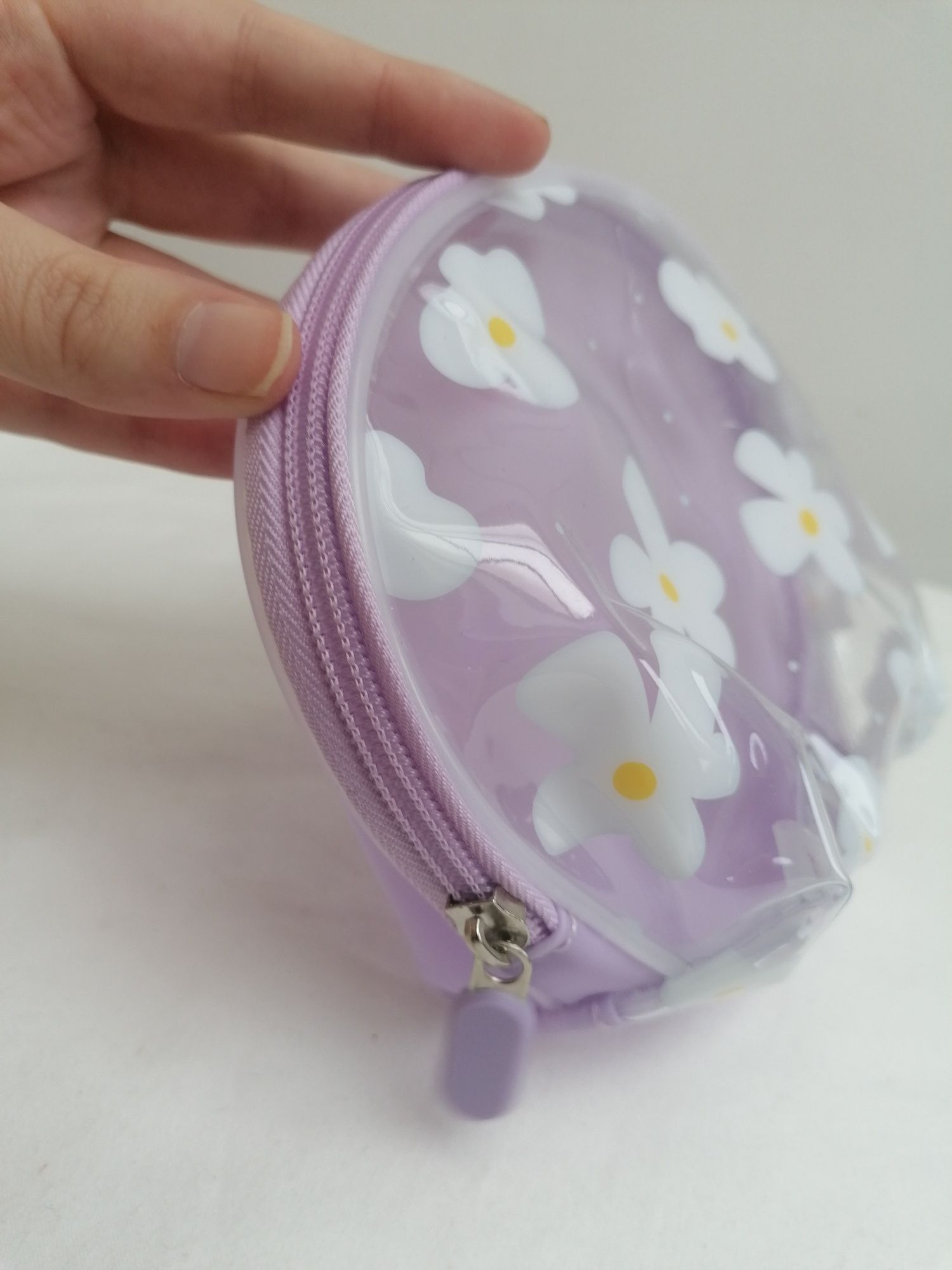 Bolsa Lilás com transparência e flores da Shein