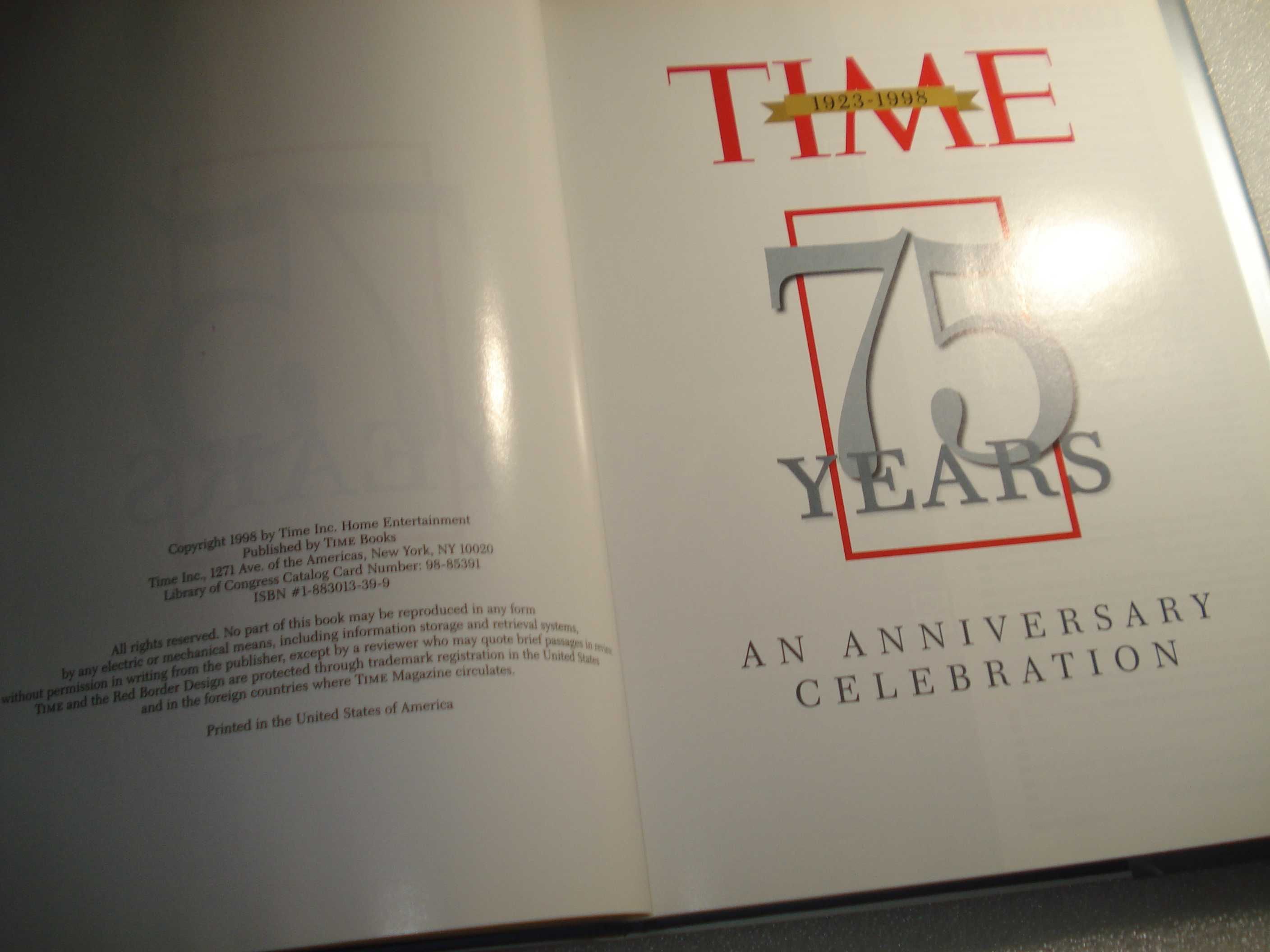 Raro Livro Time 75 Years 1923/1998: An Anniversary Celebration