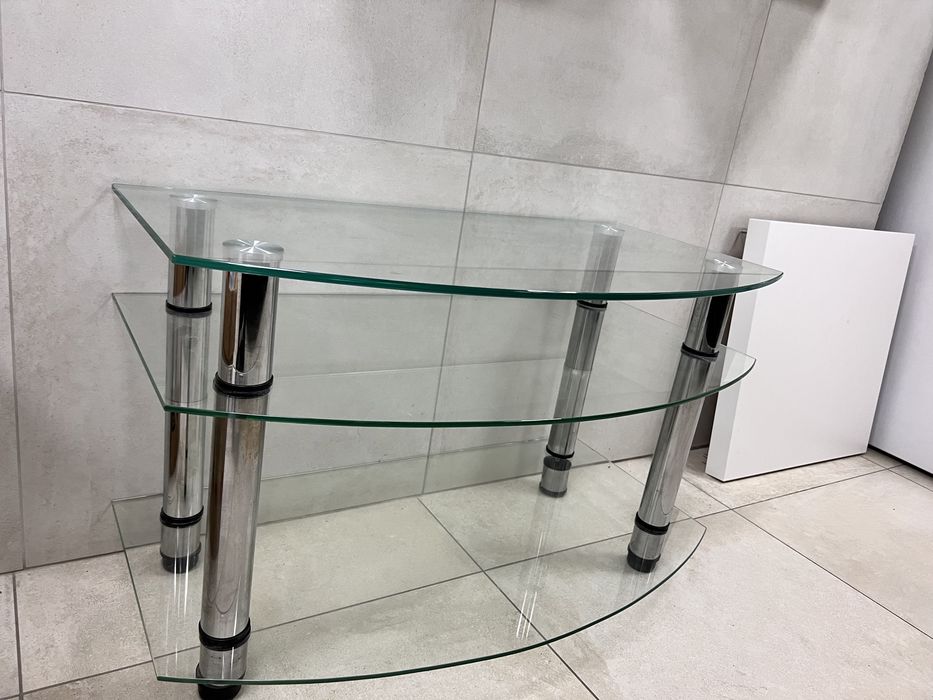 Столик під телевізор. Скляний