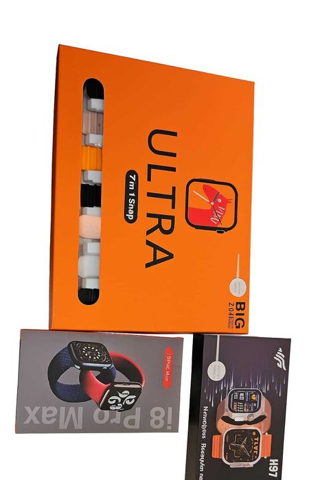 Smartwatch Ultra H97 + 18 Pro Max + Kit 7 Pulseiras – Novos!