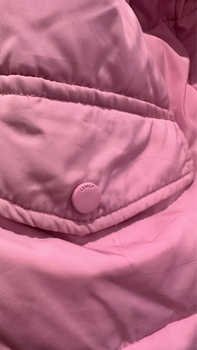 Куртка розовая пуховик осень   зиму  барби пуффер   капюшон парка only