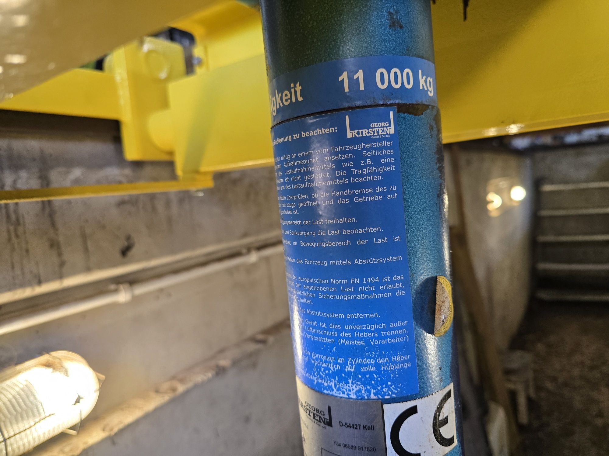 Podnośnik kanałowy hydrauliczny KIRSTEN 11t