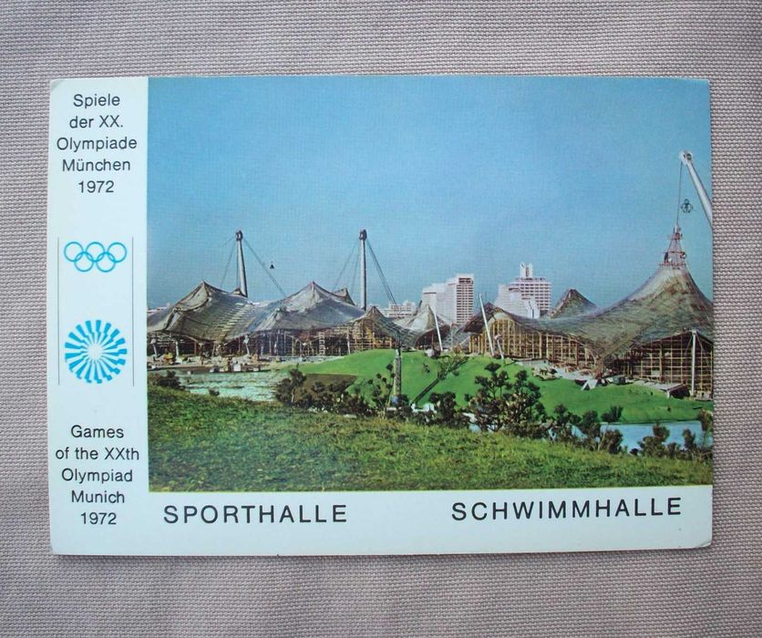 Pocztówka olimpiada Monachium 1972, 3 sztuki, bez obiegu.