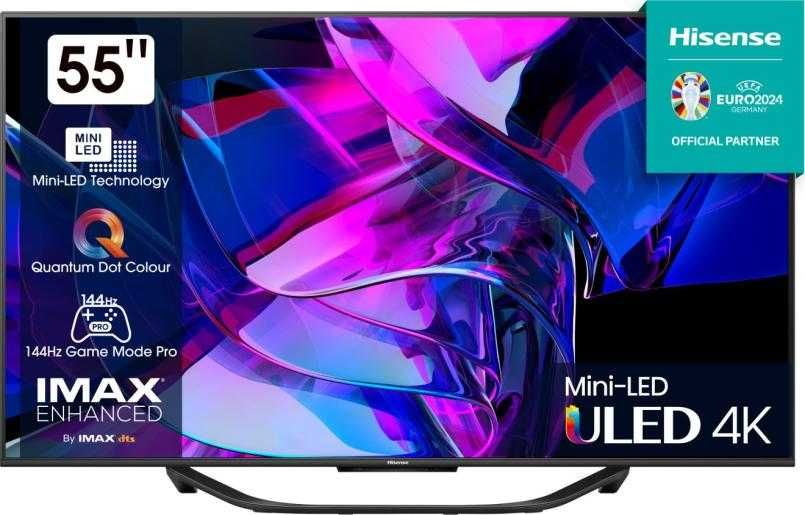 Телевізор 55 дюймів Hisense 55U7KQ (4К Smart TV QLED 144Гц T2/S2)