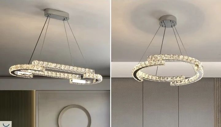 Żyrandol kryształowy LED pierścień ring Ø60 cm chrom 72 W Pilot APP