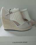 Nowa 100% oryginalne espadryle na koturnie Calvin Klein beżowe rozm 41