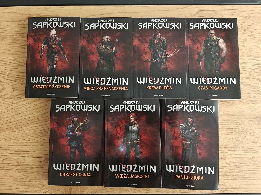 Seria Wiedźmin Andrzej Sapkowski 1-7 Czerwona okładka