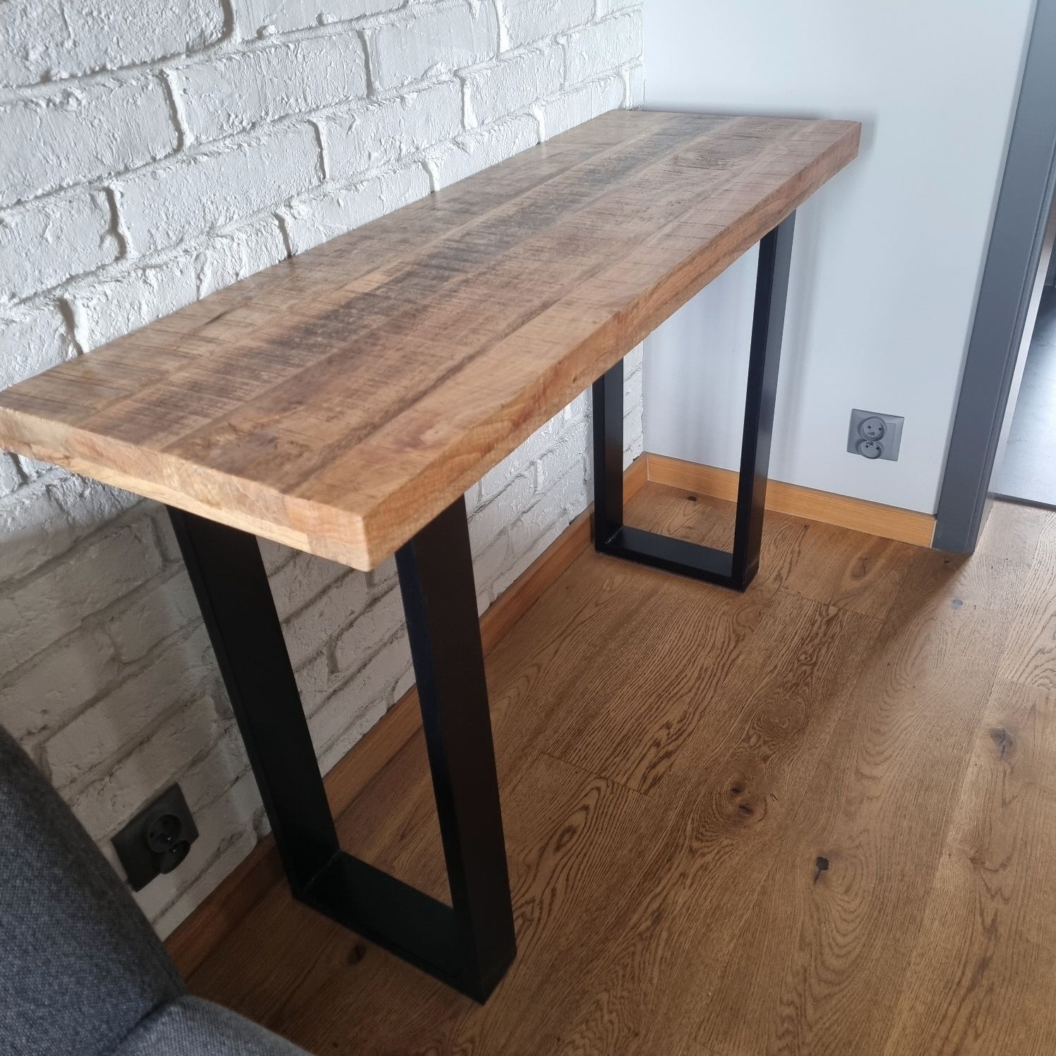 Konsola biurko drewno metal